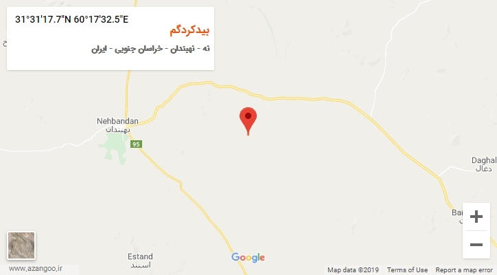 روستای بیدکردگم بر روی نقشه