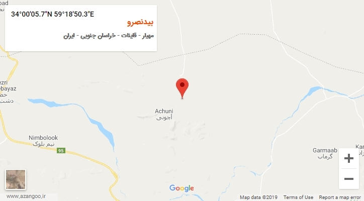 روستای بیدنصرو بر روی نقشه