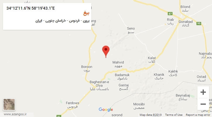 روستای بیغ بر روی نقشه