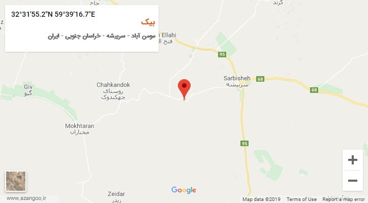 روستای بیک بر روی نقشه