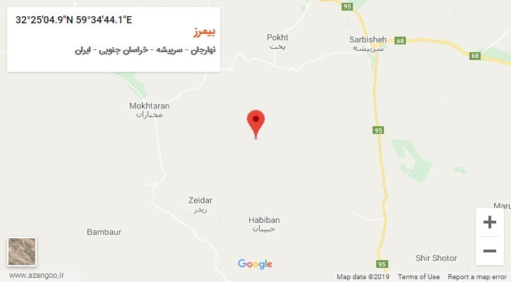 روستای بیمرز بر روی نقشه