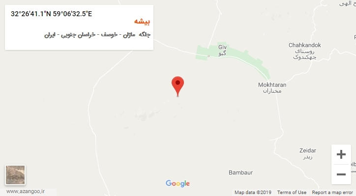 روستای بیشه بر روی نقشه