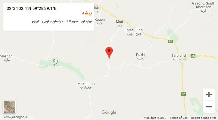 روستای بیشه بر روی نقشه