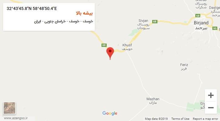 روستای بیشه بالا بر روی نقشه