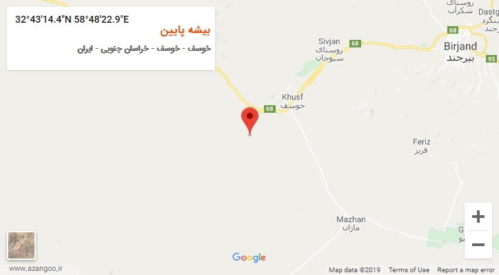 روستای بیشه پایین بر روی نقشه