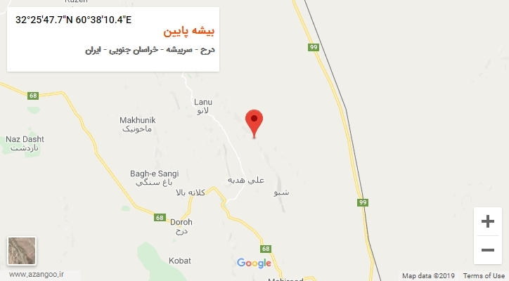 روستای بیشه پایین بر روی نقشه
