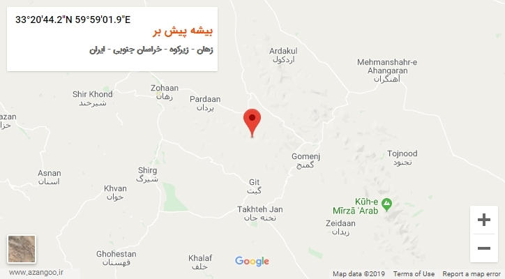 روستای بیشه پیش بر بر روی نقشه