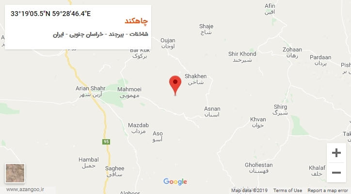 روستای چاهکند بر روی نقشه