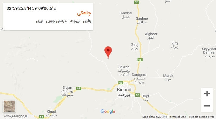 روستای چاهکی بر روی نقشه