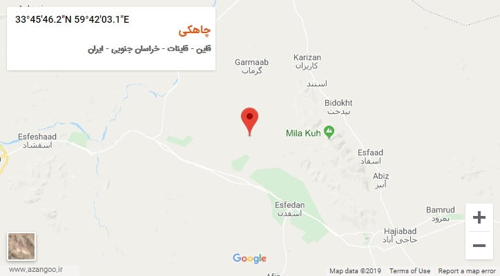 روستای چاهکی بر روی نقشه