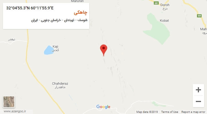 روستای چاهکی بر روی نقشه