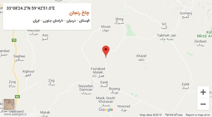 روستای چاخ رنجان بر روی نقشه
