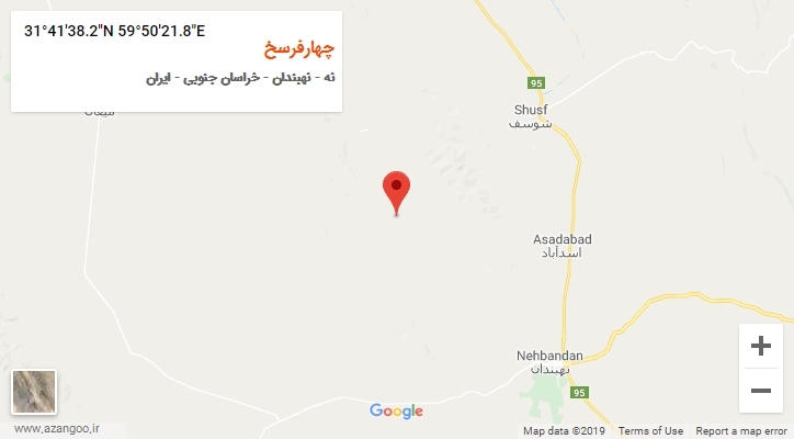 روستای چهارفرسخ بر روی نقشه