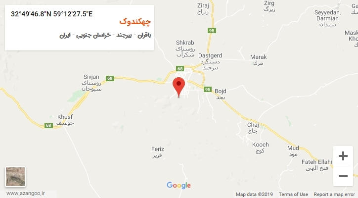 روستای چهکندوک بر روی نقشه