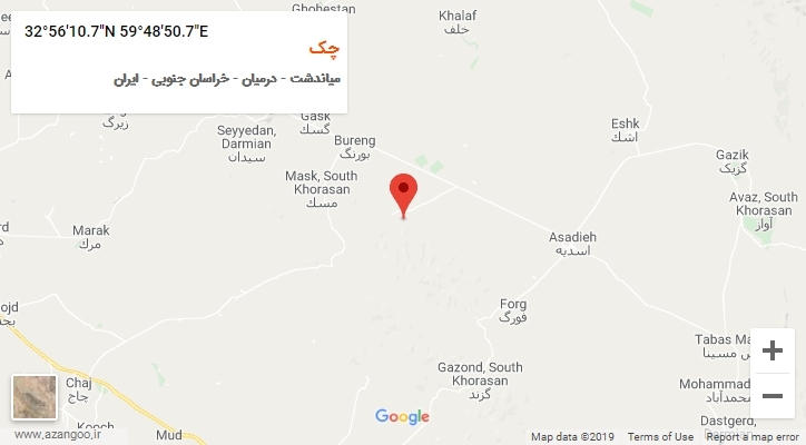 روستای چک بر روی نقشه