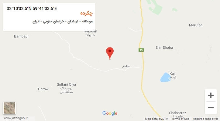 روستای چکرده بر روی نقشه