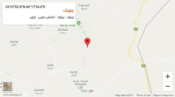 روستای چلونک بر روی نقشه