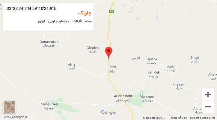روستای چلونک بر روی نقشه