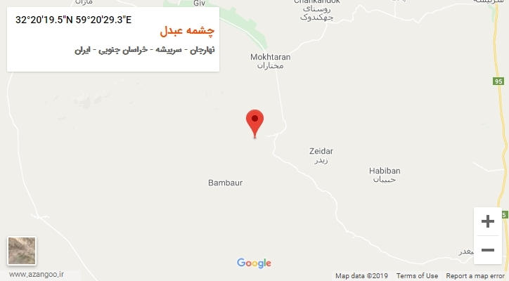 روستای چشمه عبدل بر روی نقشه