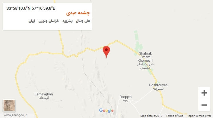 روستای چشمه عبدی بر روی نقشه
