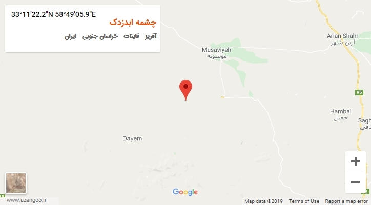 روستای چشمه ابدزدک بر روی نقشه