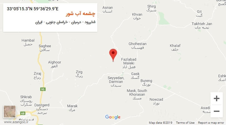 روستای چشمه آب شور بر روی نقشه