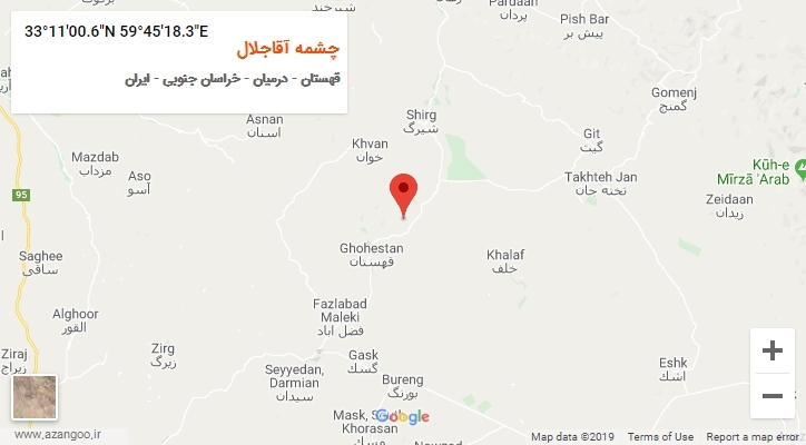 روستای چشمه آقاجلال بر روی نقشه