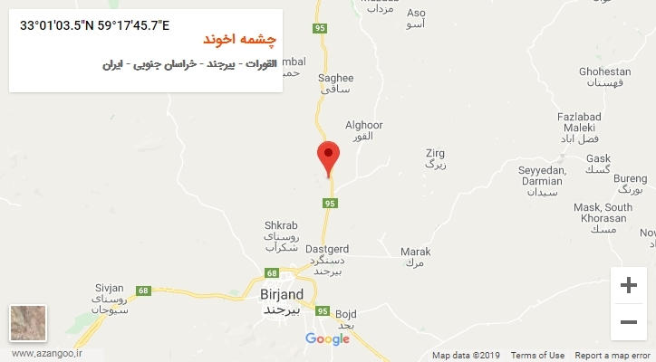 روستای چشمه اخوند بر روی نقشه