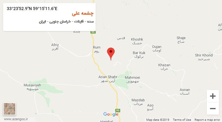 روستای چشمه علی بر روی نقشه