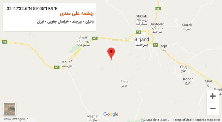 روستای چشمه علی مندی بر روی نقشه