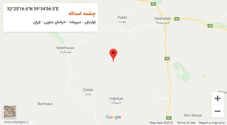 روستای چشمه اسداله بر روی نقشه