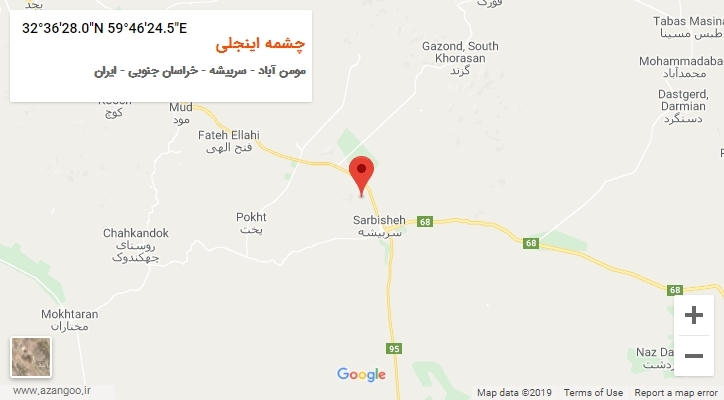 روستای چشمه اینجلی بر روی نقشه