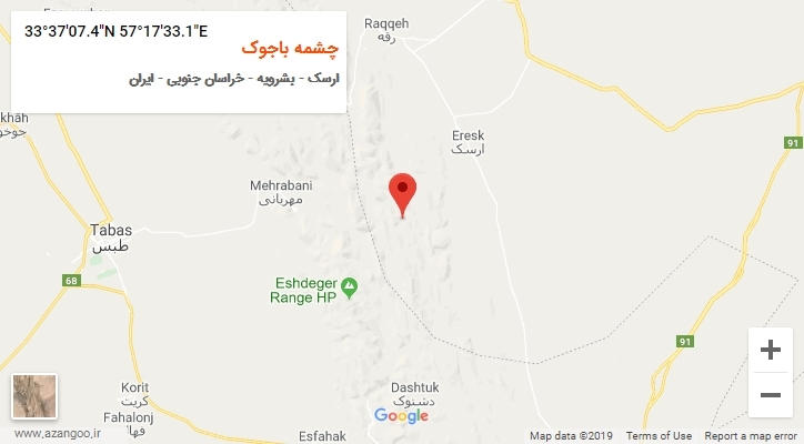 روستای چشمه باجوک بر روی نقشه