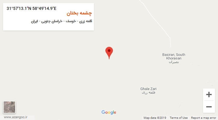 روستای چشمه بختان بر روی نقشه