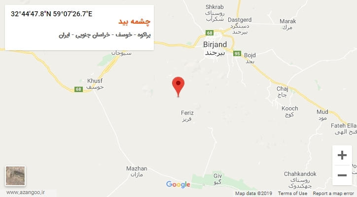 روستای چشمه بید بر روی نقشه