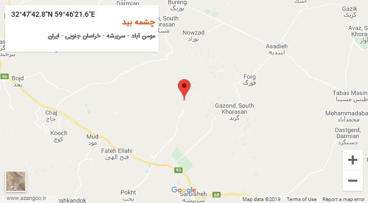 روستای چشمه بید بر روی نقشه