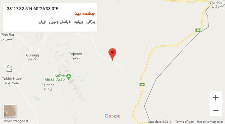 روستای چشمه بید بر روی نقشه