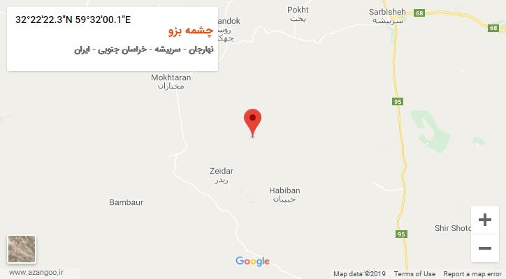 روستای چشمه بزو بر روی نقشه