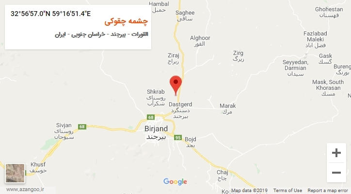 روستای چشمه چقوکی بر روی نقشه