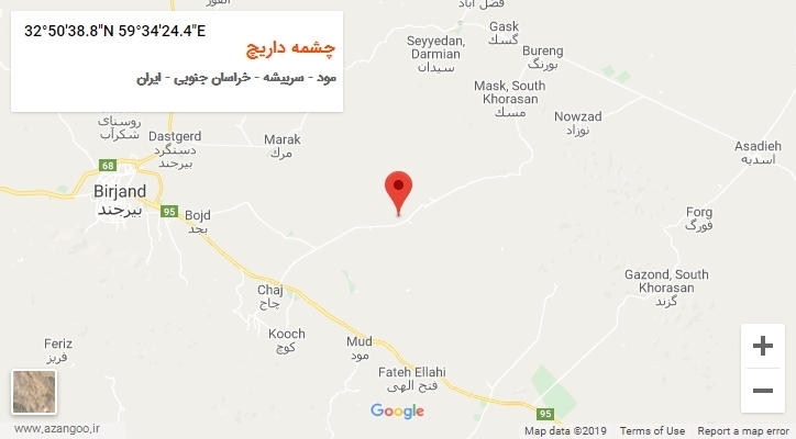 روستای چشمه داریچ بر روی نقشه