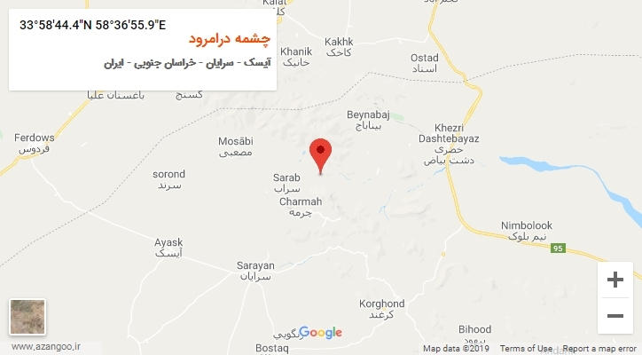 روستای چشمه درامرود بر روی نقشه
