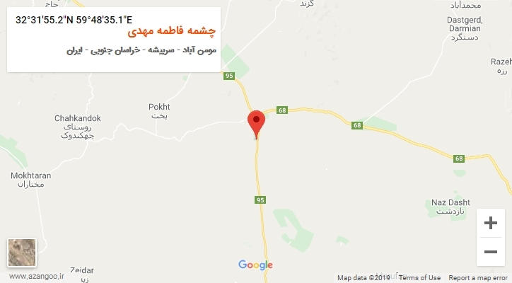 روستای چشمه فاطمه مهدی بر روی نقشه