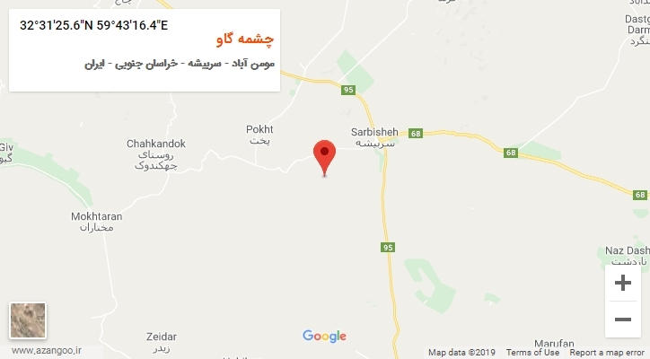 روستای چشمه گاو بر روی نقشه