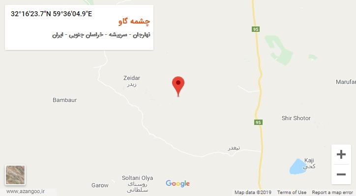 روستای چشمه گاو بر روی نقشه