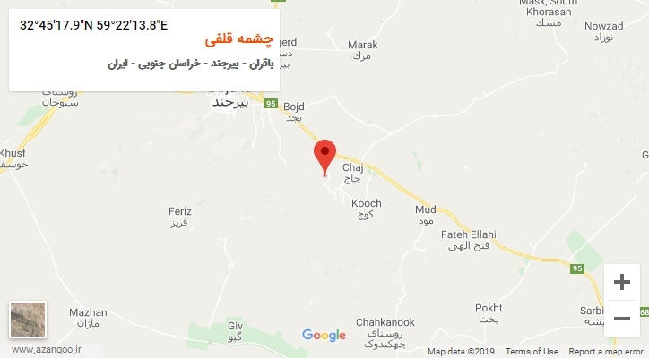 روستای چشمه قلفی بر روی نقشه