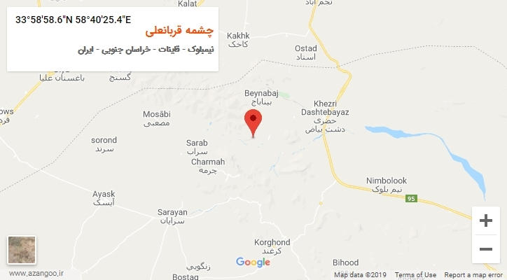 روستای چشمه قربانعلی بر روی نقشه