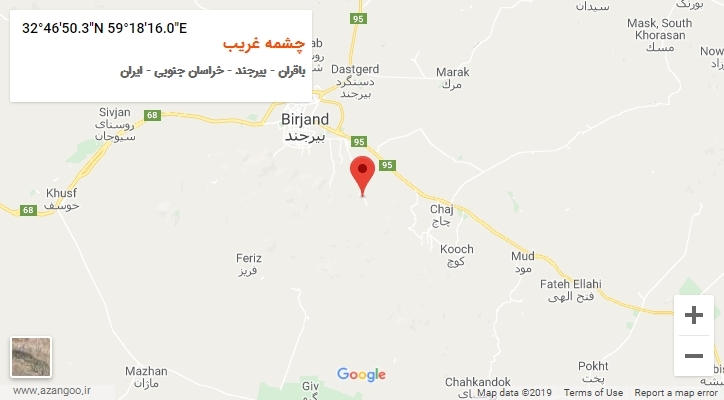 روستای چشمه غریب بر روی نقشه