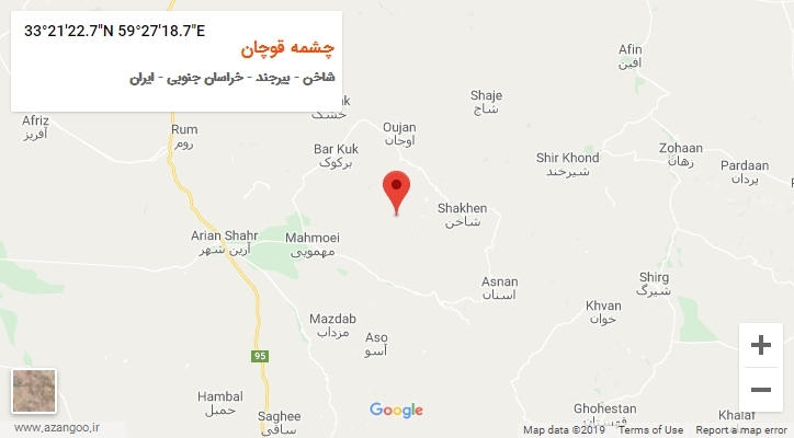 روستای چشمه قوچان بر روی نقشه