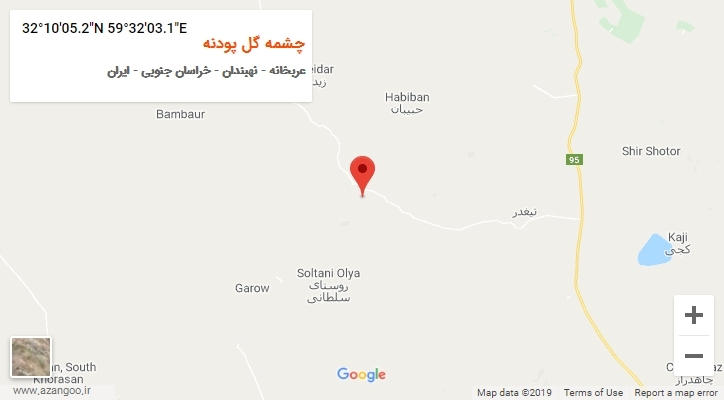 روستای چشمه گل پودنه بر روی نقشه