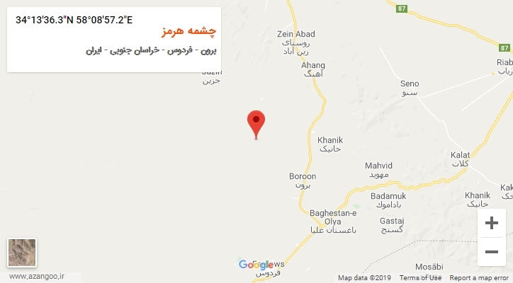 روستای چشمه هرمز بر روی نقشه